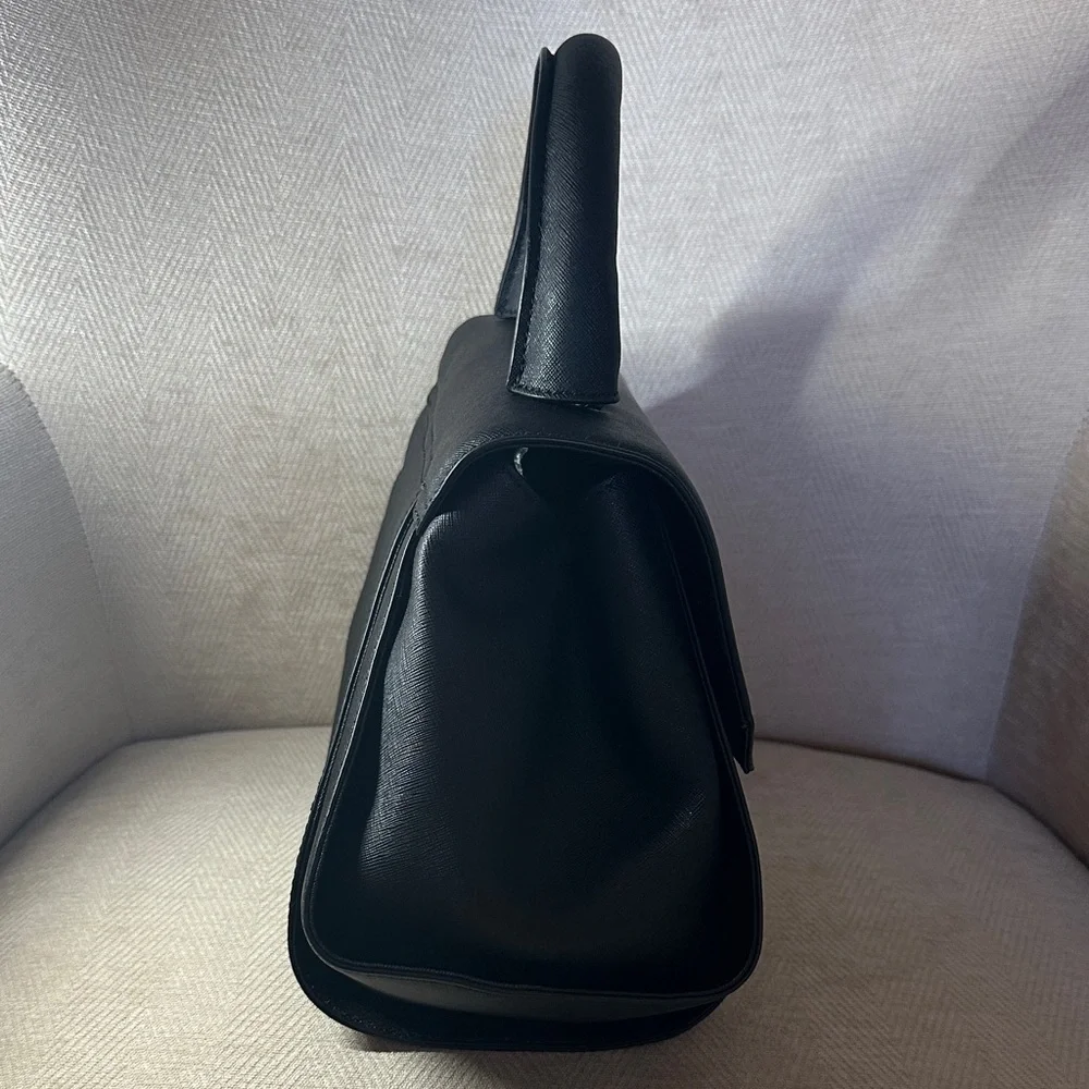 ZAC Zac Posen Elegant Black Satchel with Gold Hardware